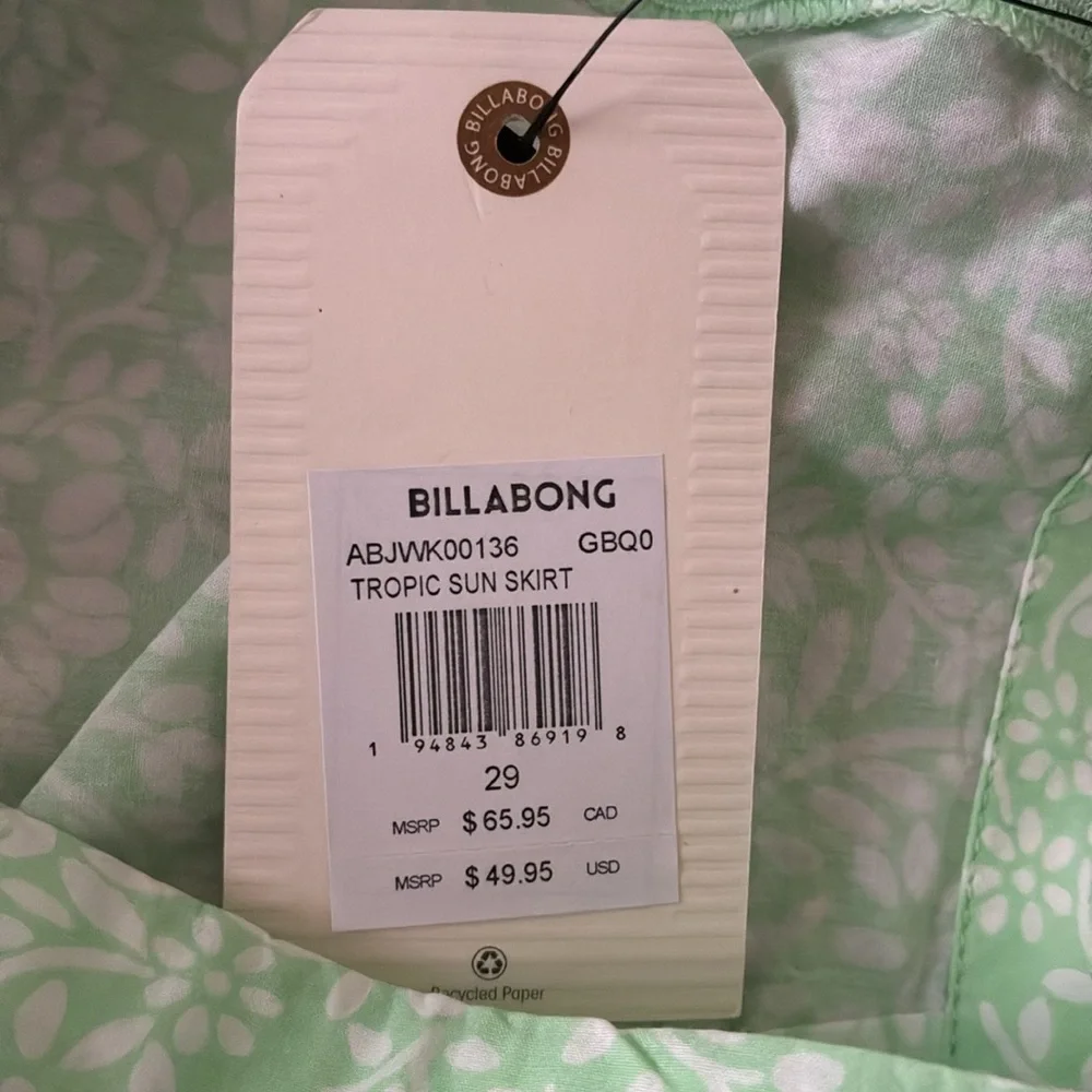 Billabong Tropic Sun Skirt in Honey Dew Mini A-Line Floral